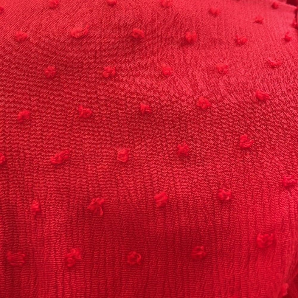High Neck Red Ruffle Dress - Picture 3 of 5